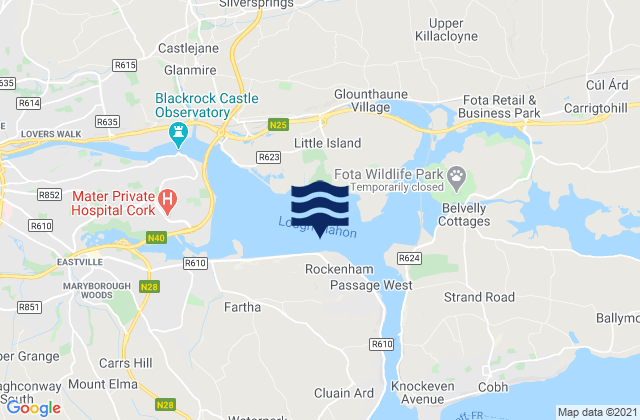 Mappa delle maree di Lough Mahon, Ireland