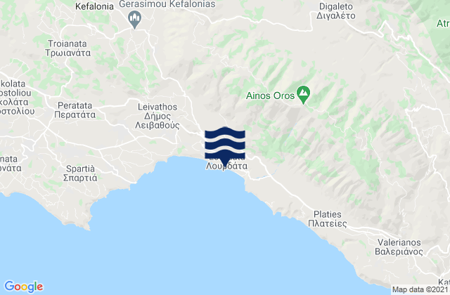 Mappa delle maree di Lourdata, Greece