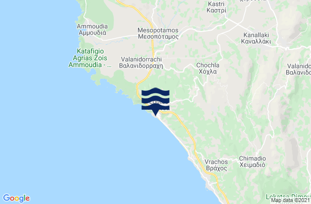 Mappa delle maree di Lousta, Greece