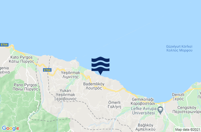 Mappa delle maree di Loutrós, Cyprus