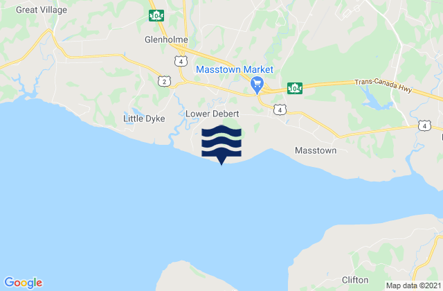 Mappa delle maree di Lower Debert Beach, Canada