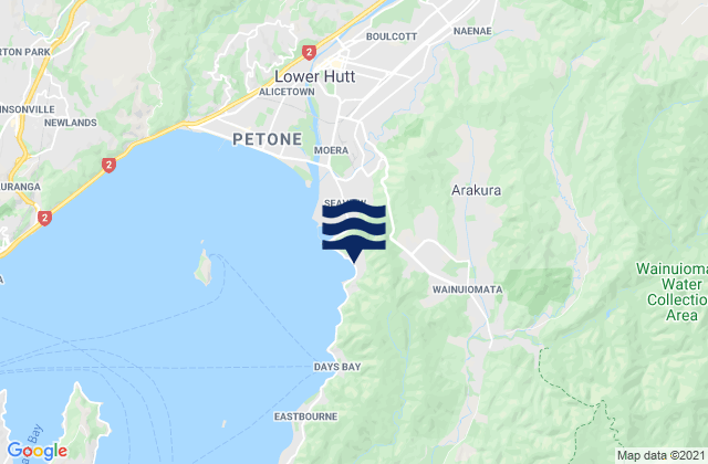 Mappa delle maree di Lowry Bay, New Zealand