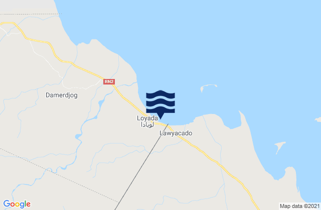 Mappa delle maree di Loyada, Djibouti
