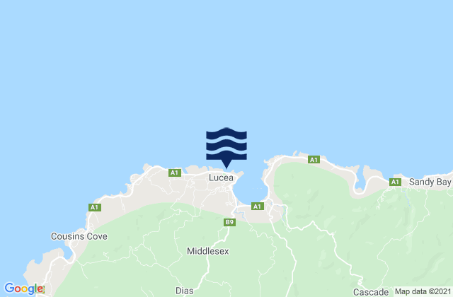 Mappa delle maree di Lucea, Jamaica