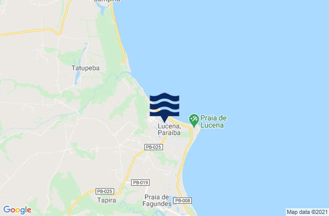 Mappa delle maree di Lucena, Brazil