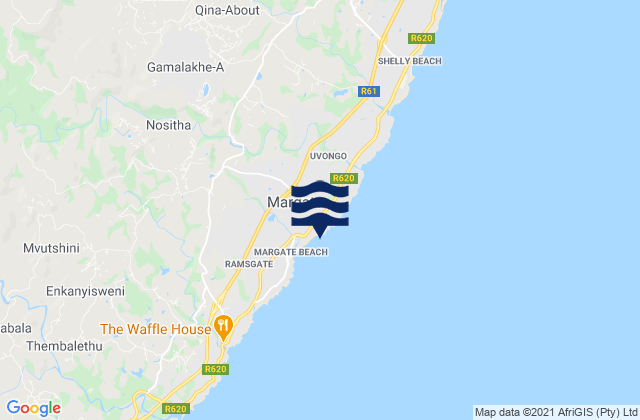 Mappa delle maree di Lucien, South Africa