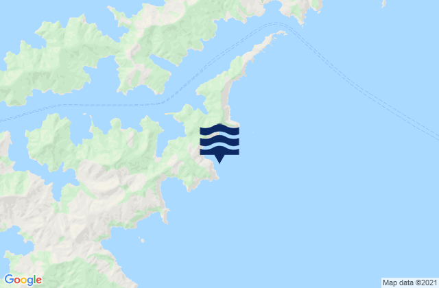 Mappa delle maree di Lucky Bay, New Zealand