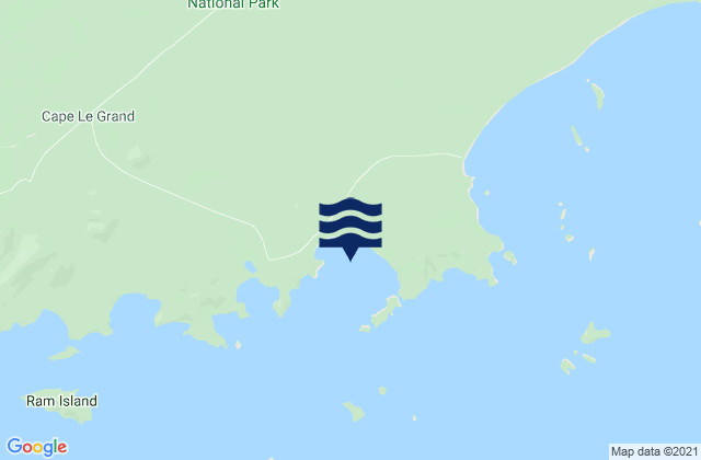 Mappa delle maree di Lucky Bay, Australia