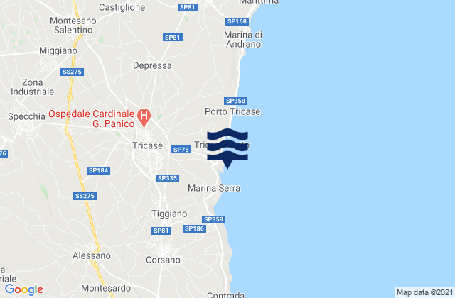 Mappa delle maree di Lucugnano, Italy