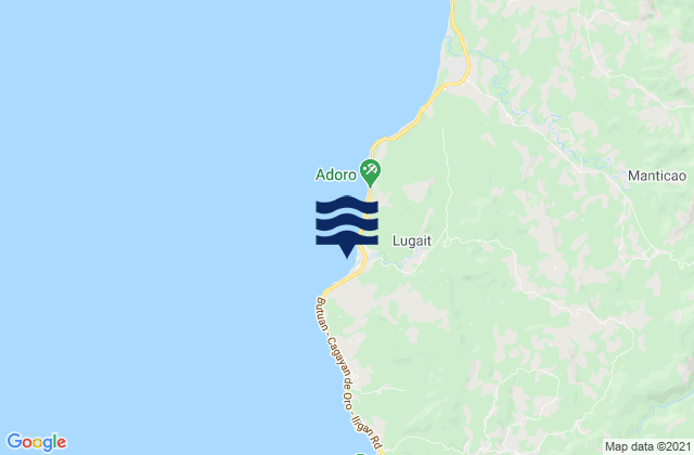 Mappa delle maree di Lugait, Philippines