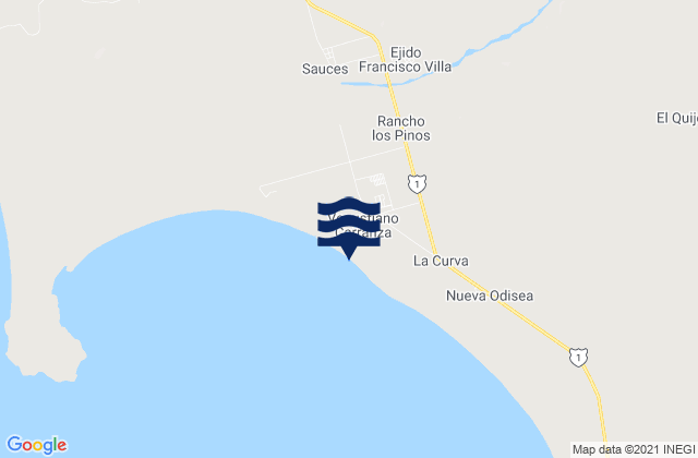 Mappa delle maree di Luis Rodríguez (El Vergel), Mexico