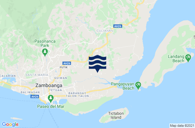 Mappa delle maree di Lumbayan, Philippines