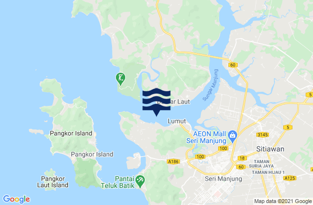Mappa delle maree di Lumut Dinding River, Malaysia
