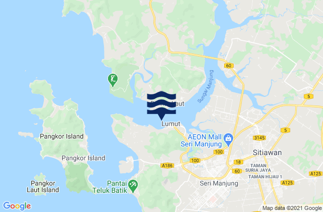 Mappa delle maree di Lumut, Malaysia