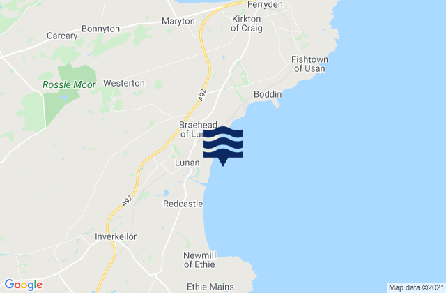 Mappa delle maree di Lunan Bay, United Kingdom