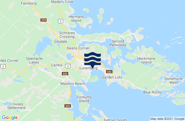 Mappa delle maree di Lunenburg, Canada