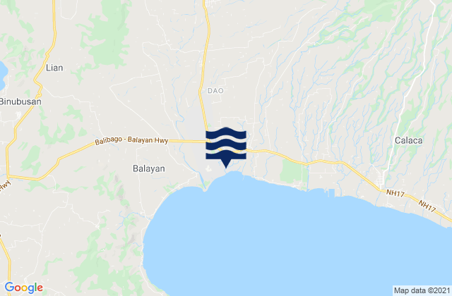 Mappa delle maree di Luntal, Philippines