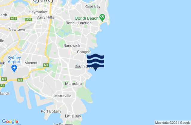Mappa delle maree di Lurline Bay, Australia