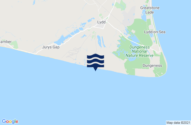 Mappa delle maree di Lydd, United Kingdom