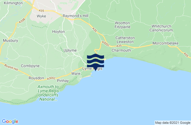 Mappa delle maree di Lyme Regis, United Kingdom