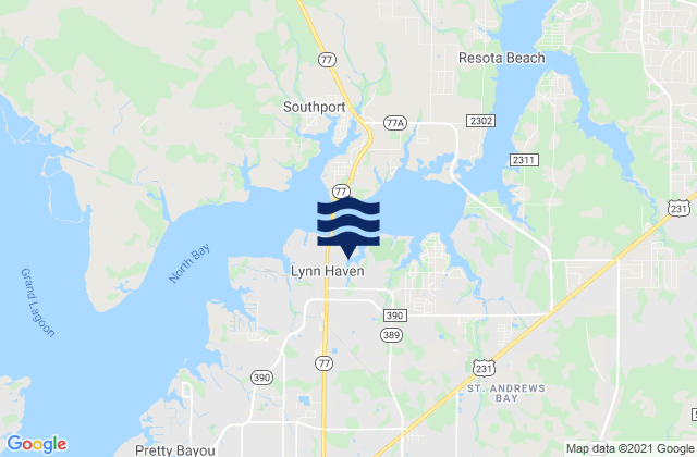 Mappa delle maree di Lynn Haven, United States