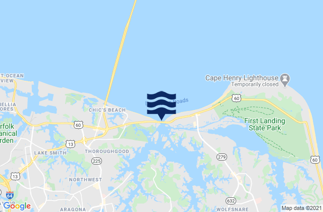 Mappa delle maree di Lynnhaven Inlet, United States