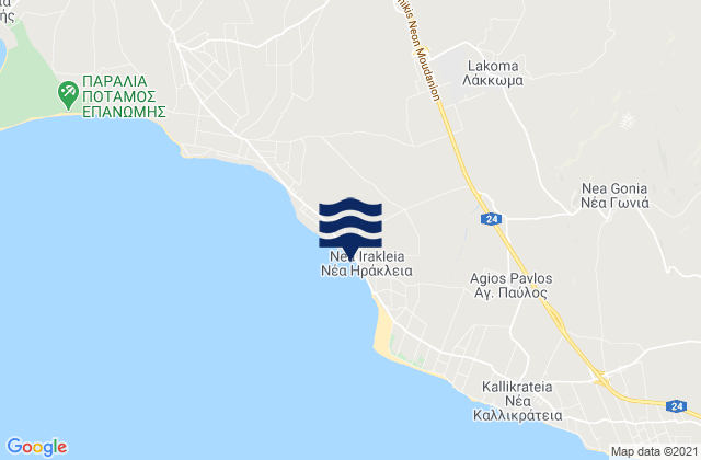 Mappa delle maree di Lákkoma, Greece
