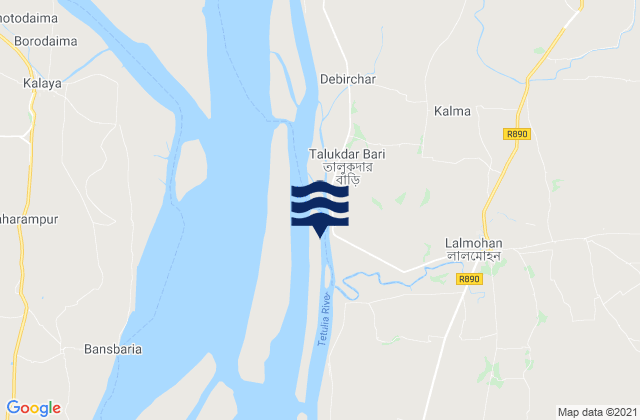 Mappa delle maree di Lālmohan, Bangladesh