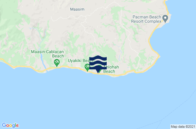 Mappa delle maree di Maasin Beach, Philippines
