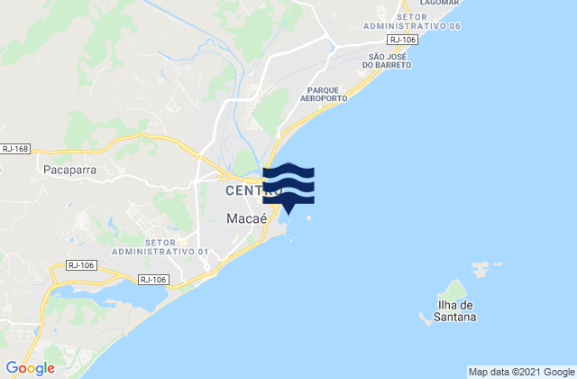 Mappa delle maree di Macae (Imbitiba Bay), Brazil