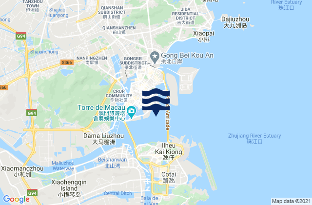 Mappa delle maree di Macao