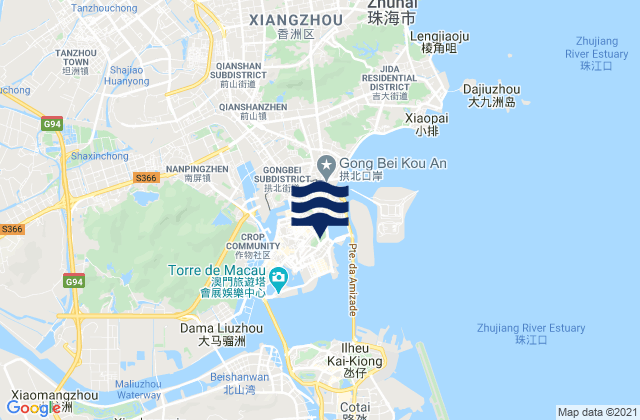 Mappa delle maree di Macau, Macao