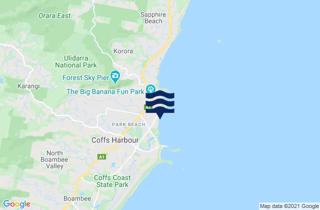 Mappa delle maree di Macauleys, Australia