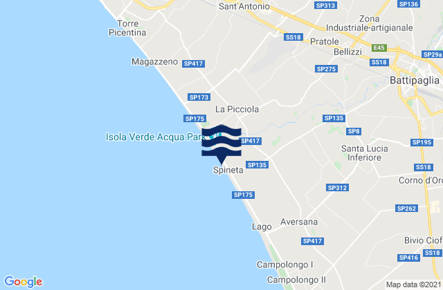 Mappa delle maree di Macchia, Italy