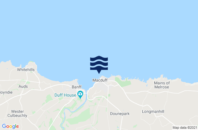 Mappa delle maree di Macduff, United Kingdom