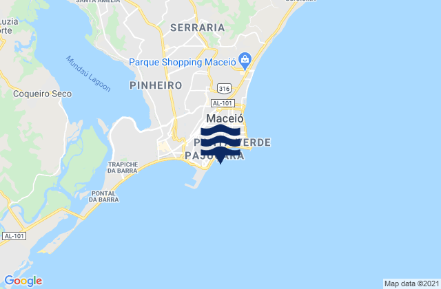 Mappa delle maree di Macei, Brazil