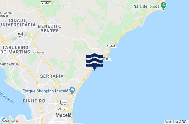 Mappa delle maree di Maceió, Brazil