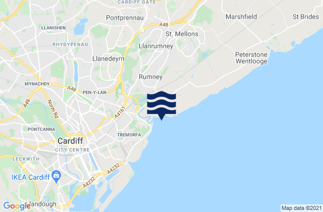 Mappa delle maree di Machen, United Kingdom