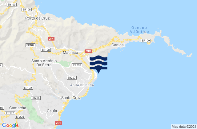 Mappa delle maree di Machico, Portugal