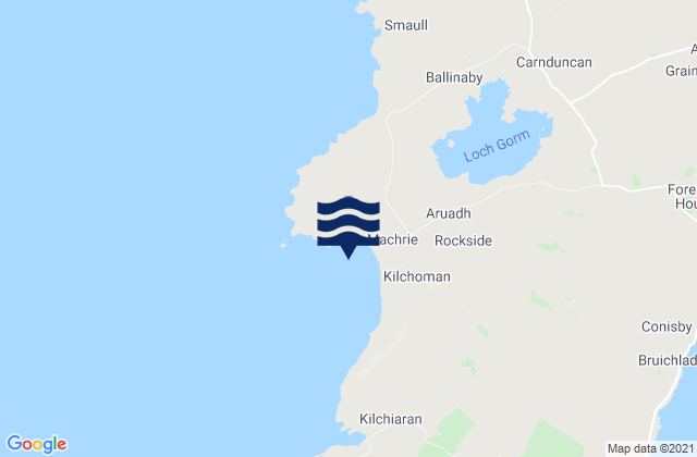 Mappa delle maree di Machir Bay, United Kingdom