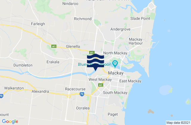 Mappa delle maree di Mackay, Australia