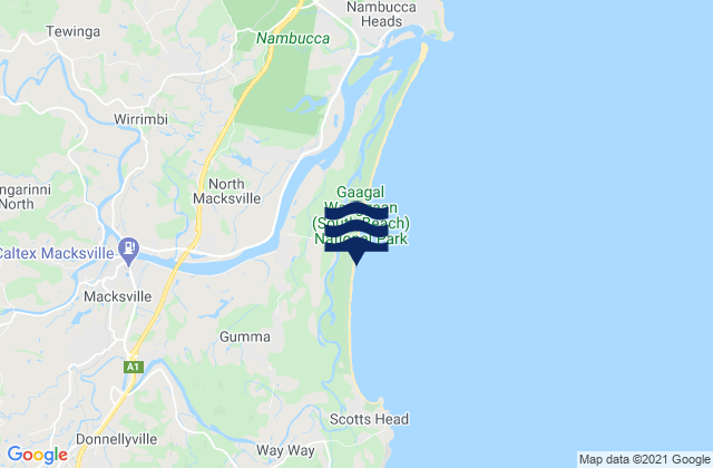 Mappa delle maree di Macksville, Australia