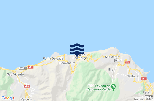 Mappa delle maree di Madeira, Portugal