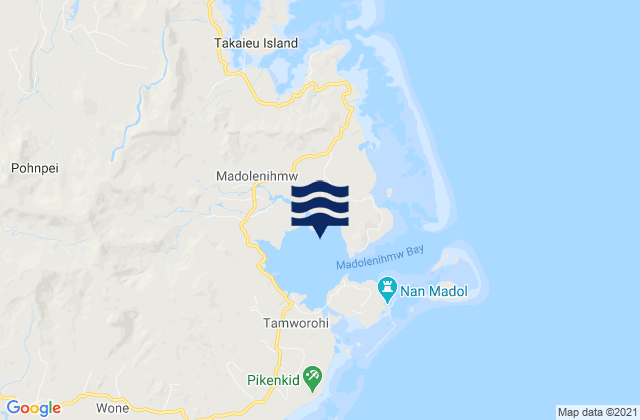 Mappa delle maree di Madolenihm Municipality, Micronesia