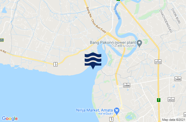 Mappa delle maree di Mae Nam Bang Pakong, Thailand