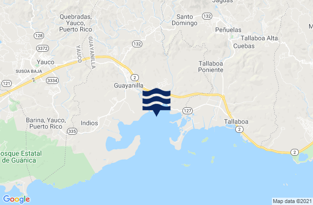 Mappa delle maree di Magas Arriba, Puerto Rico