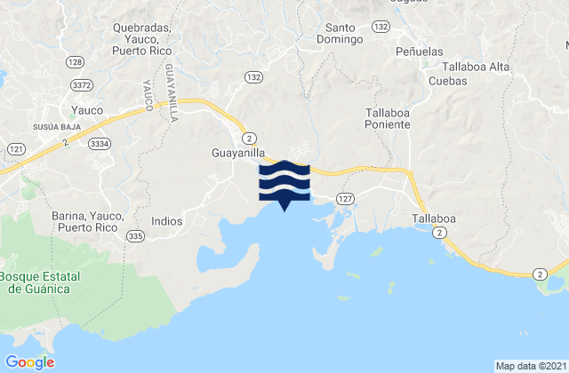 Mappa delle maree di Magas Barrio, Puerto Rico
