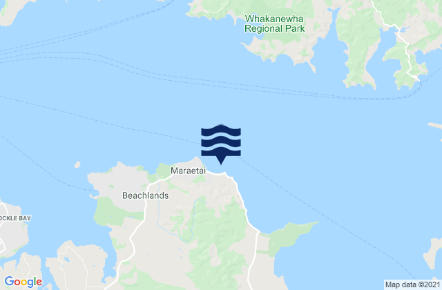 Mappa delle maree di Magazine Bay, New Zealand