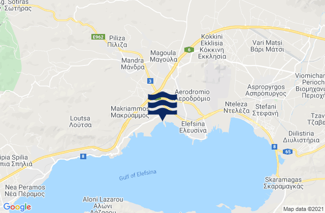 Mappa delle maree di Magoúla, Greece