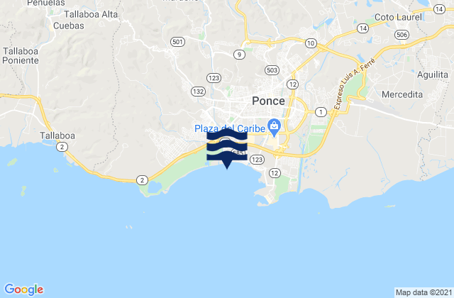 Mappa delle maree di Magueyes Barrio, Puerto Rico